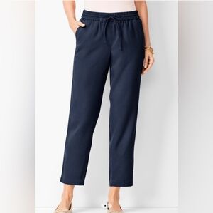 Talbots Woman Pants Crop Blue Casual Pull On Lounge Travel Pants Size 24W